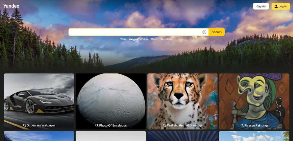 Busca por imagem do Yandex — Foto: Reprodução/Juliana Villarinho
