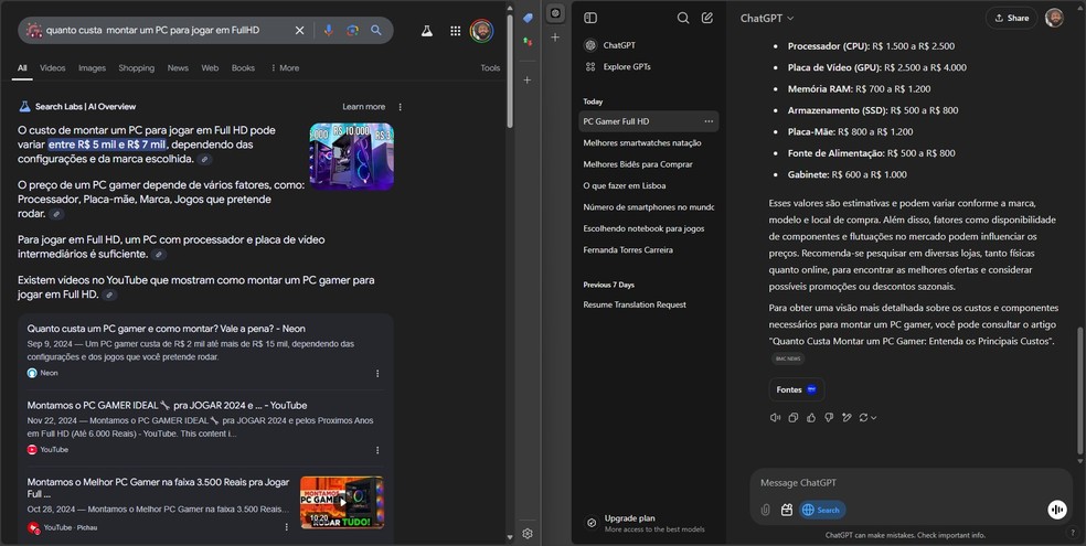  Reprodução/Google | ChatGPT
