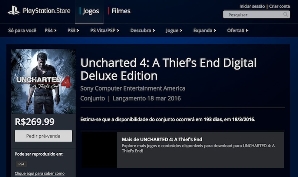 Revelada lista de capítulos de Uncharted 4: A Thief's End