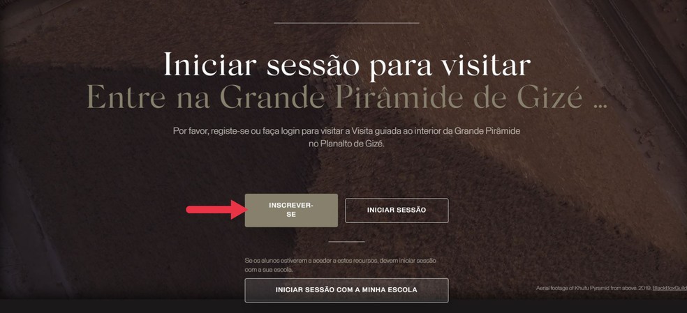 Faça a incrição no site para começar o tour — Foto: Reprodução/Juliana Villarinho