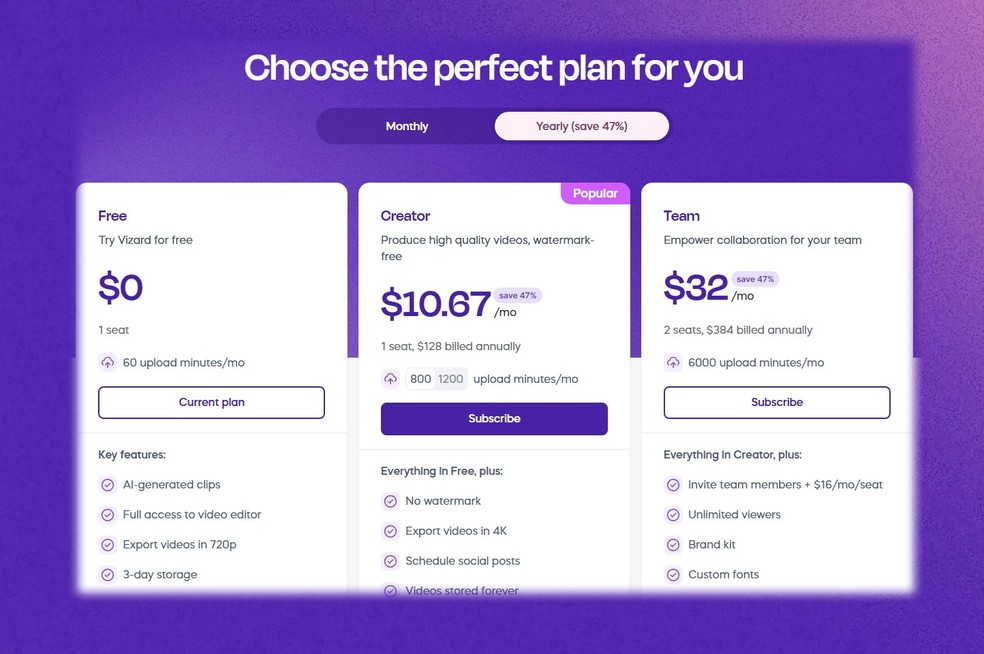  Reprodução/Vizard.AI (Captura por Daniel Trefilio)
