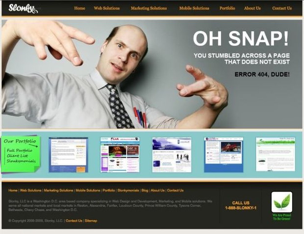 Página de erro 404 do Slonky (Foto: Reprodução/BusinessInsider) — Foto: TechTudo