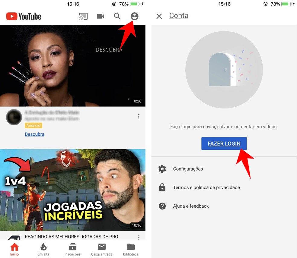 Como criar um canal no YouTube pelo celular
