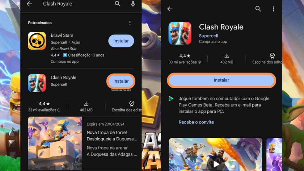 Selecione 'Instalar' e aguarde o fim do download — Foto: Reprodução/Róbson Martins