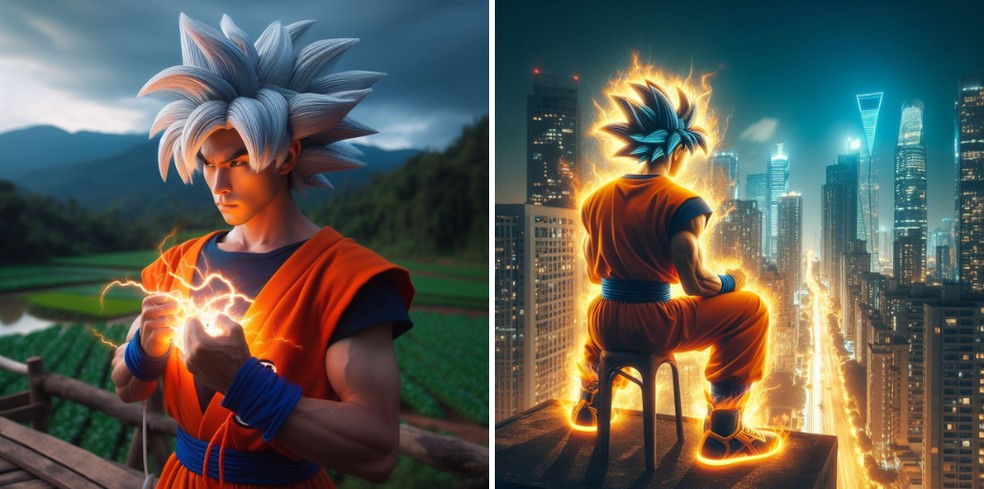 Goku como Super Saiyajin criado por inteligência artificial — Foto: Reprodução/Copilot