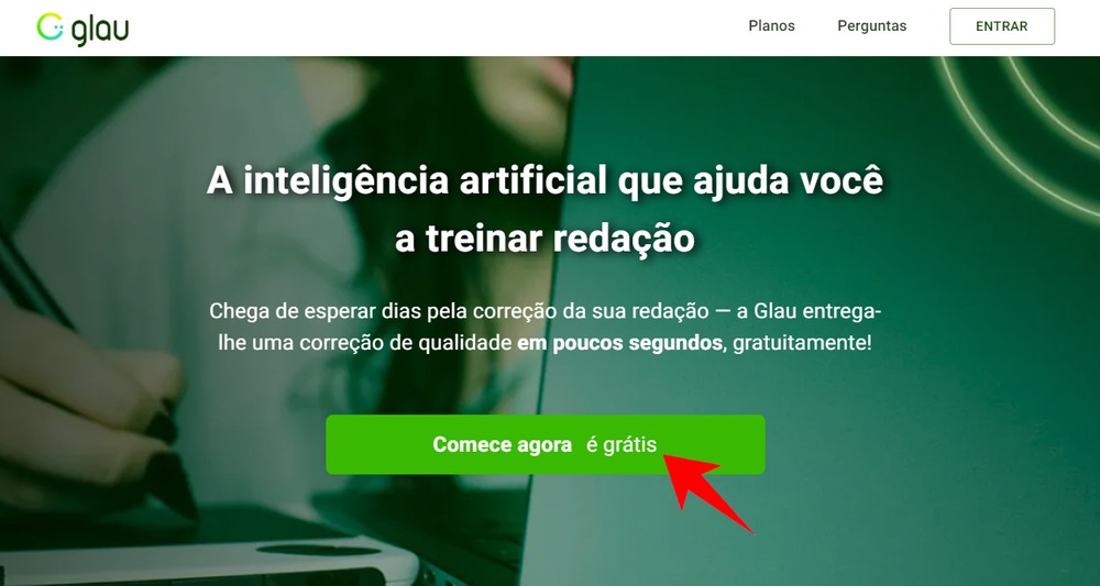 Glau: site para corrigir redação grátis ajuda a tirar nota 1000 no Enem