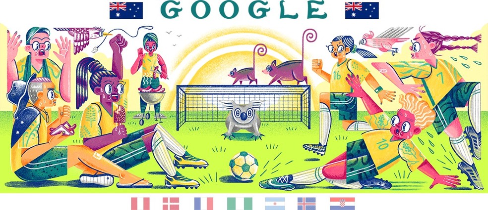 Doodle da Austrália na Copa do Mundo 2018 — Foto: Reprodução/Google
