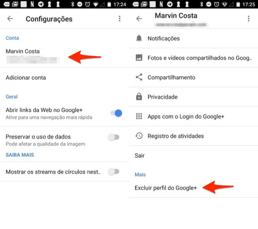 Como deletar conta do Google+