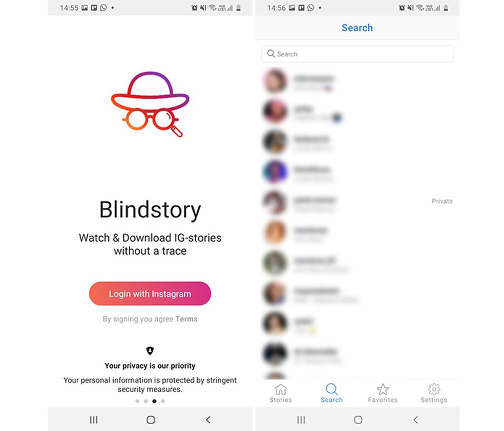 BlindStory integra a lista de apps que permitem visualizar Stories do Instagram de forma anônima  — Foto: Reprodução/Marcela Franco