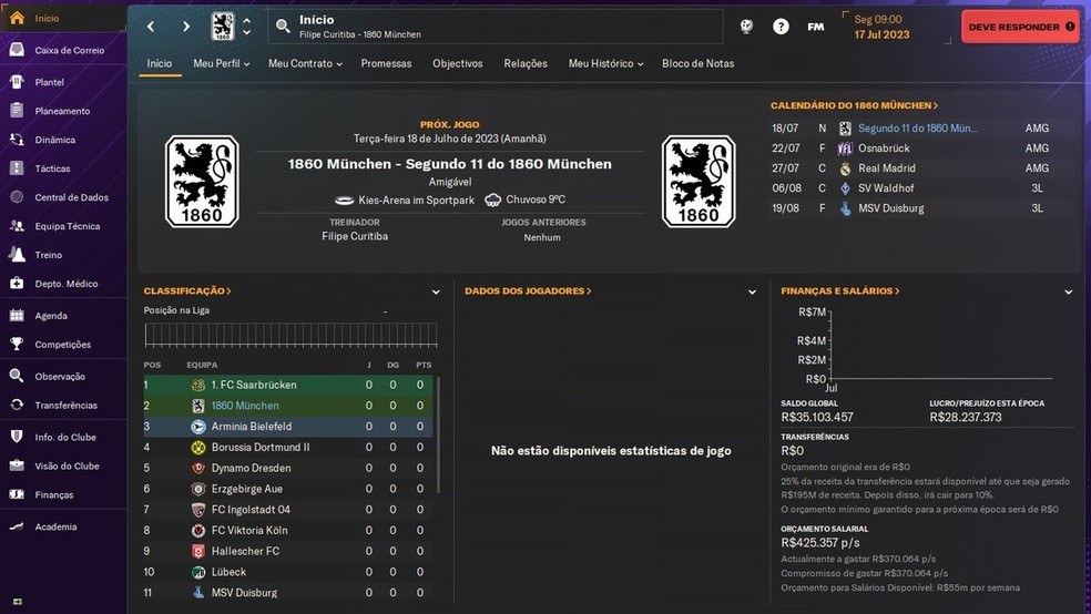 Mostre ao mundo que Munique não é a cidade de apenas um clube no Football Manager 2024 — Foto: Reprodução/Filipe Curitiba