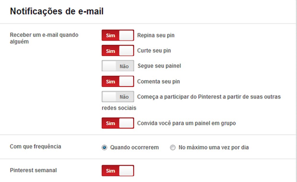 Como editar suas configurações de conta no Pinterest