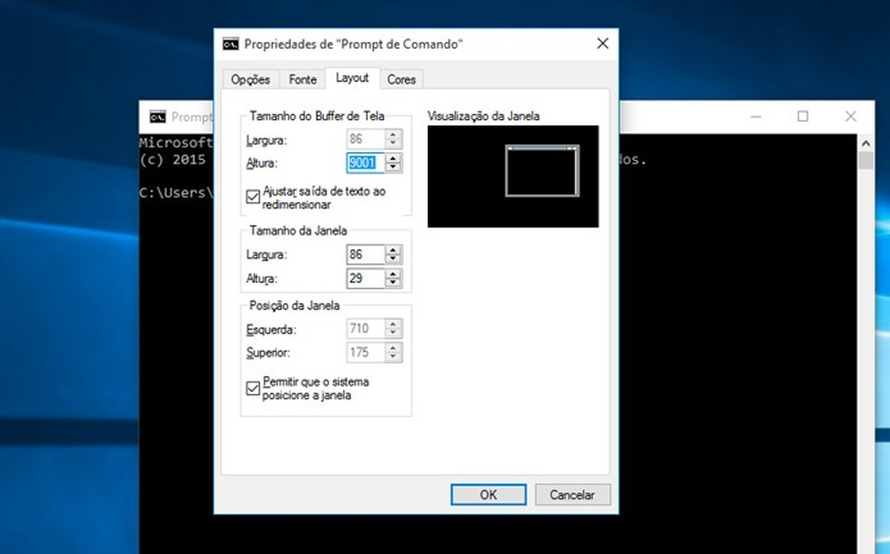 Como mudar cor, fonte e layout do Prompt de Comando do Windows 10