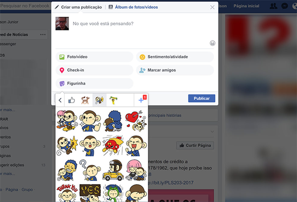 Como criar posts com stickers no Facebook