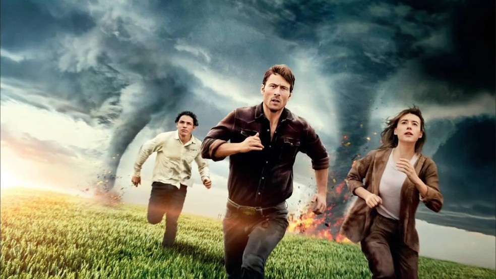 Anthony Ramos, Glen Powell e Daisy Edgar-Jones em Twisters — Foto: Reprodução/IMDb