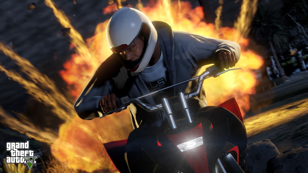 Exploda veículos para fugir em GTA 5 — Foto: Divulgação/Rockstar