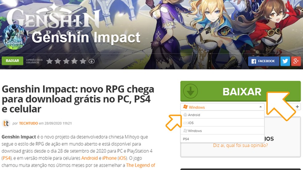 Jogo Android Genshin Impact - Baixar Jogos Para Android