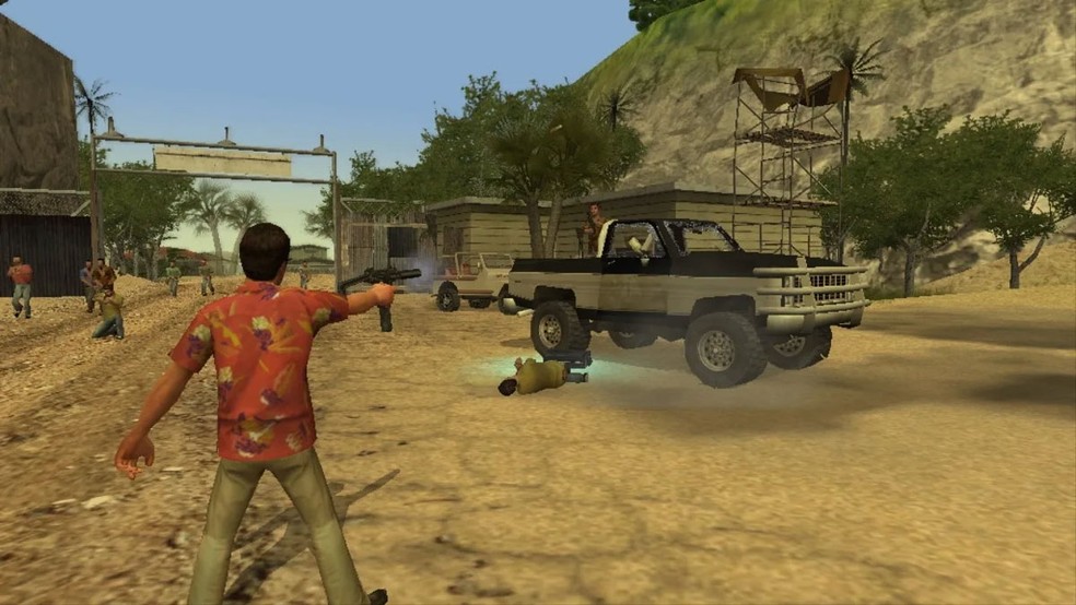 Scarface: The World is Yours baseado no filme com Al Pacino é bastante parecido com GTA: Vice City — Foto: Divulgação/Vivendi Games