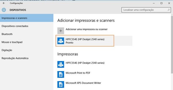 Como configurar uma impressora sem fio no computador com Windows 10?