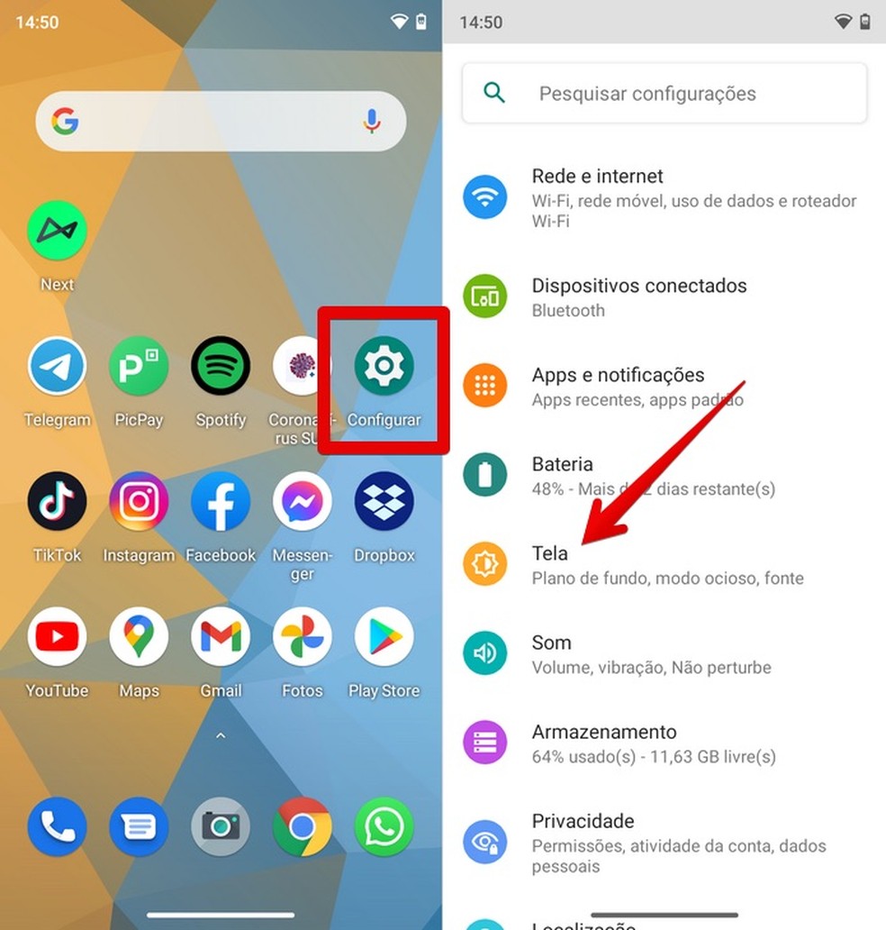 Como mudar o tempo ativo da tela no Android