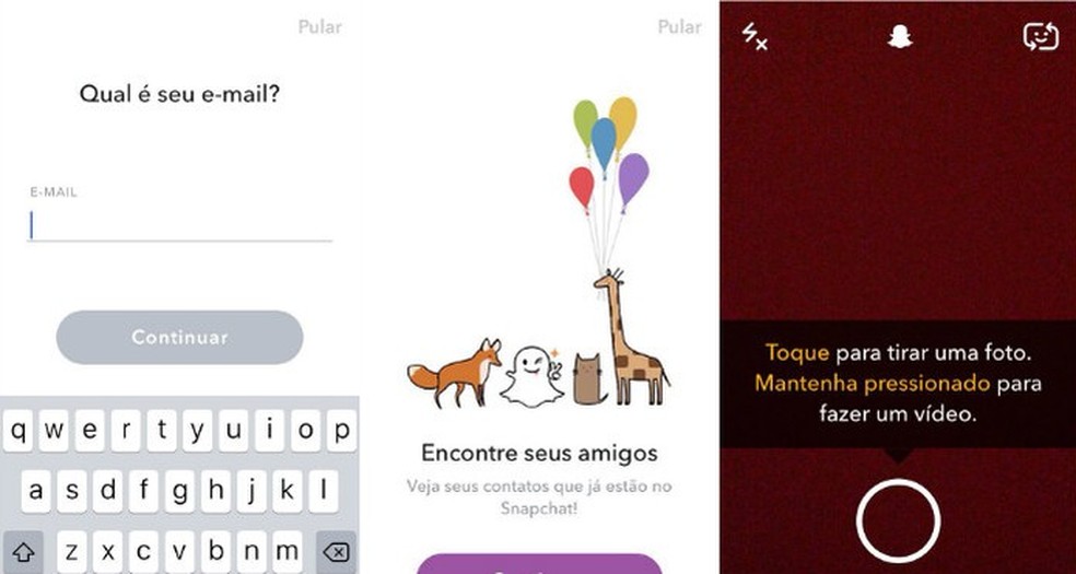 Como criar uma conta no Snapchat (Foto: Reprodução/Luana Marfim) — Foto: TechTudo