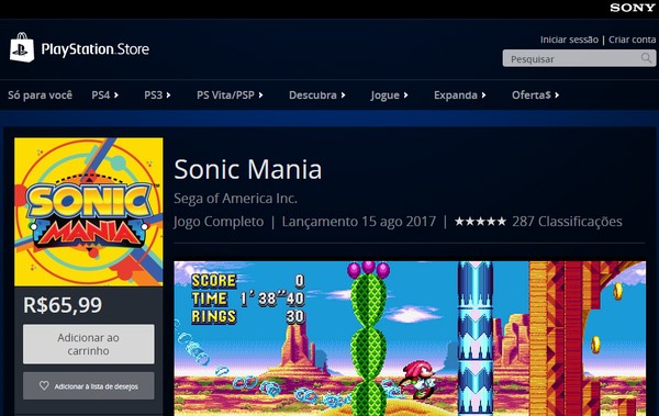 Sonic Mania - Xbox One - Game Games - Loja de Games Online