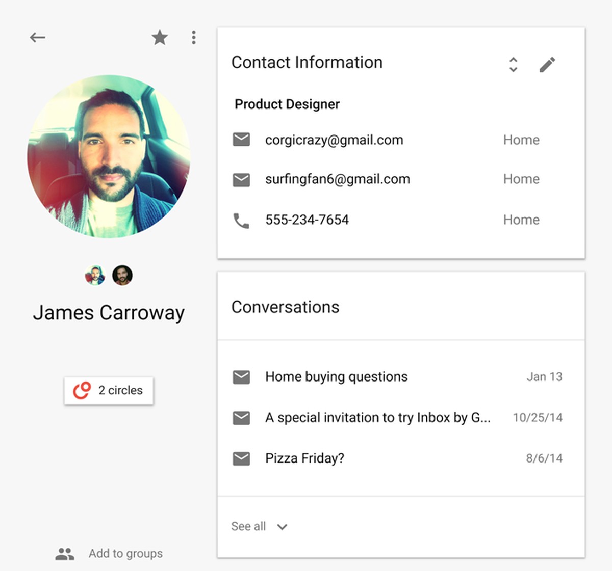 Google Contatos reúne e-mails e telefones com visual que lembra Google+