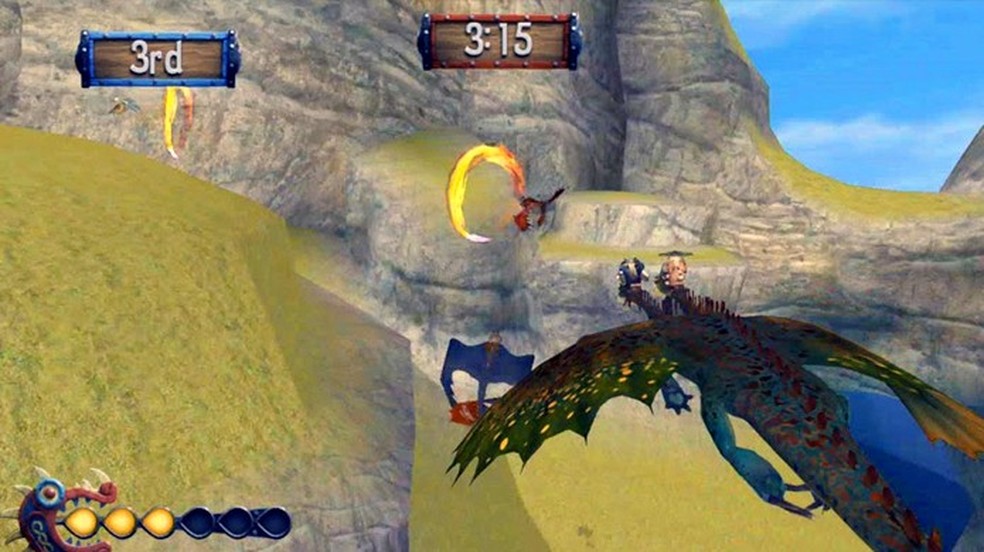 Jogo de computador com personagens do dragão