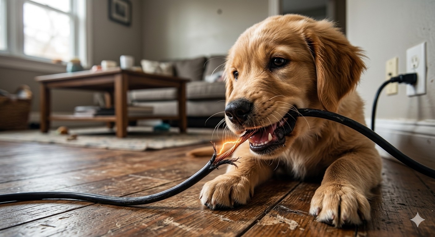 Seu cachorro está roendo cabos? Especialista explica perigo mortal do fio
