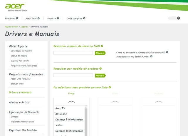 Como atualizar drivers dos notebooks da Acer