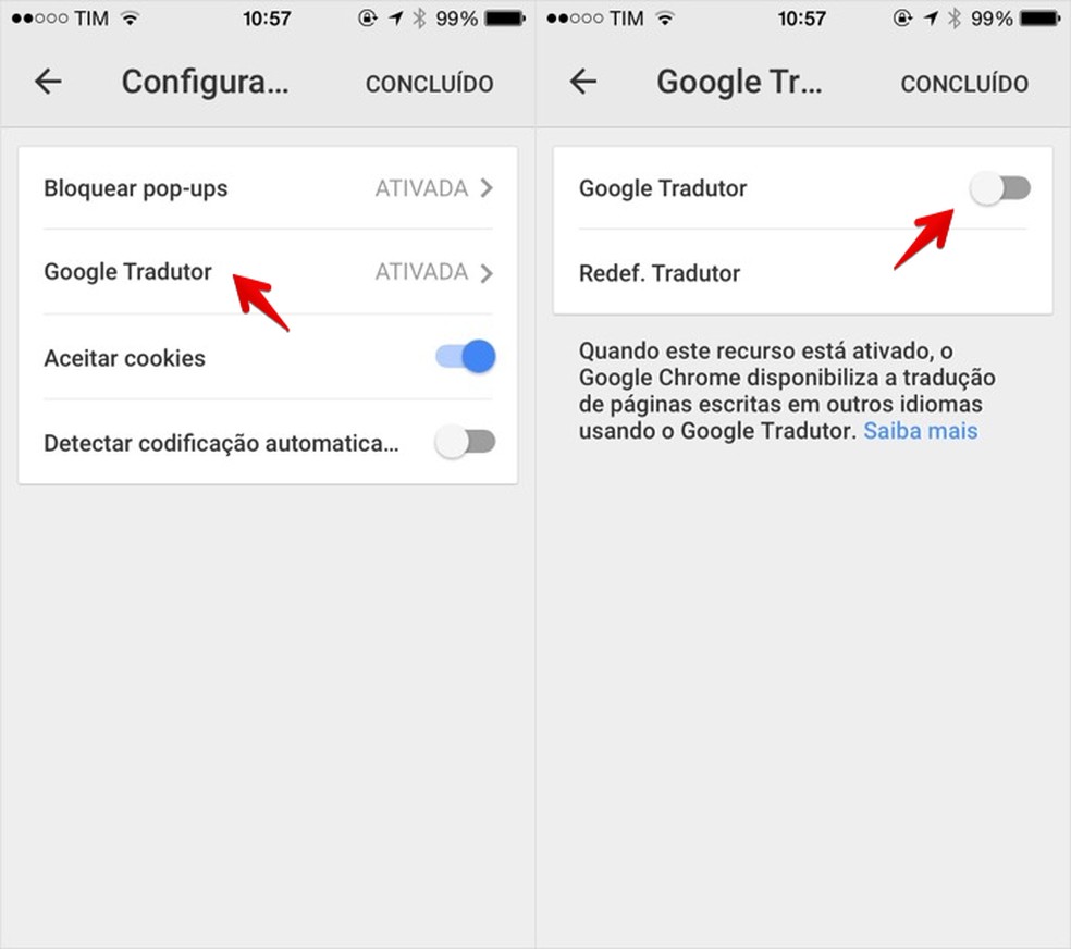 Como desativar o Google Tradutor no Chrome para celular