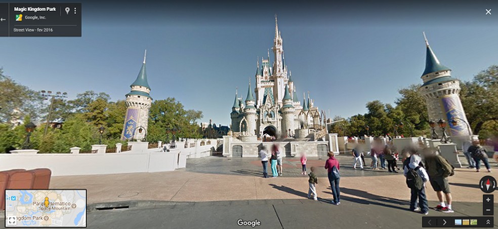 Magic Kingdom é um dos locais disponíveis no Street View — Foto: Reprodução/Gabriel Ribeiro