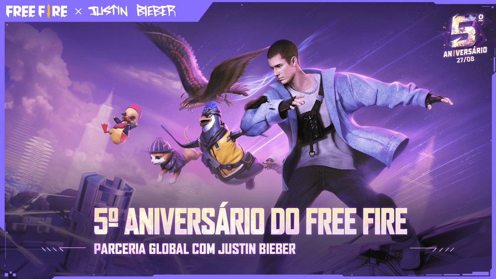 Free Fire: como assistir ao show de Justin Bieber no aniversário
