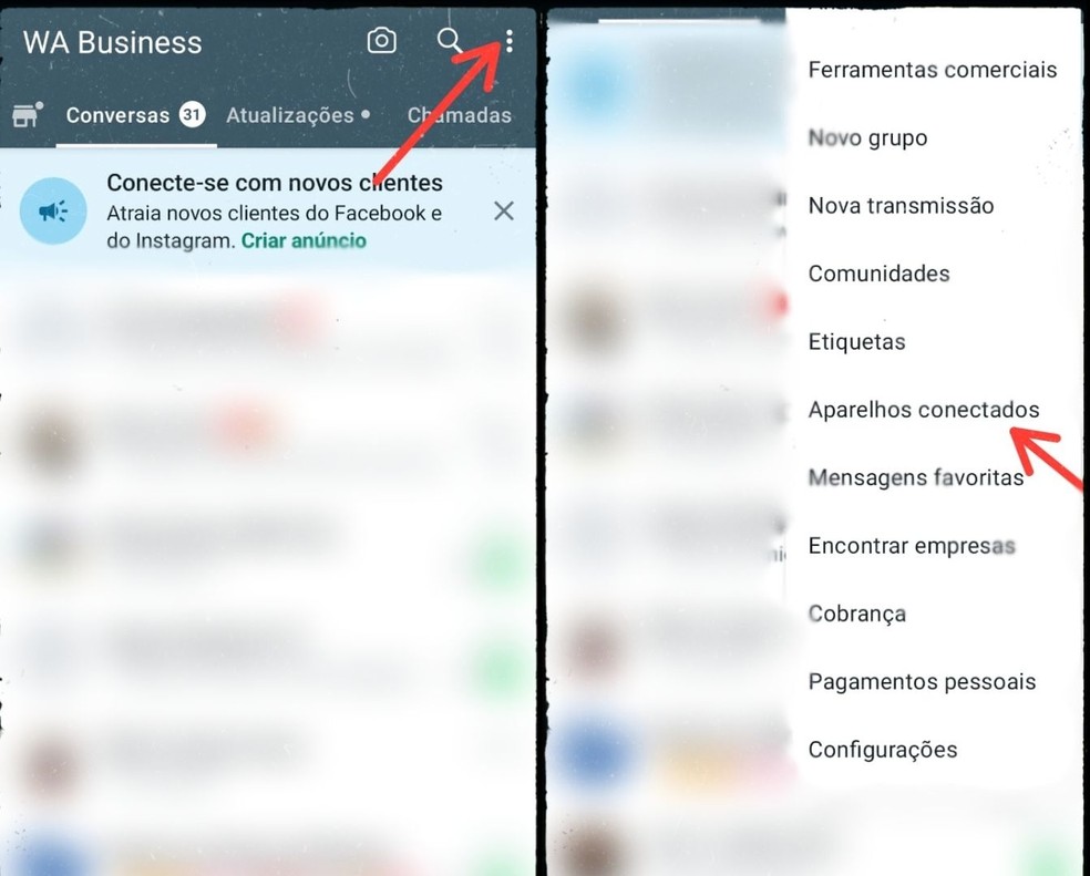 WhatsApp conta com aba para verificar aparelhos conectados — Foto: Reprodução/Gisele Souza