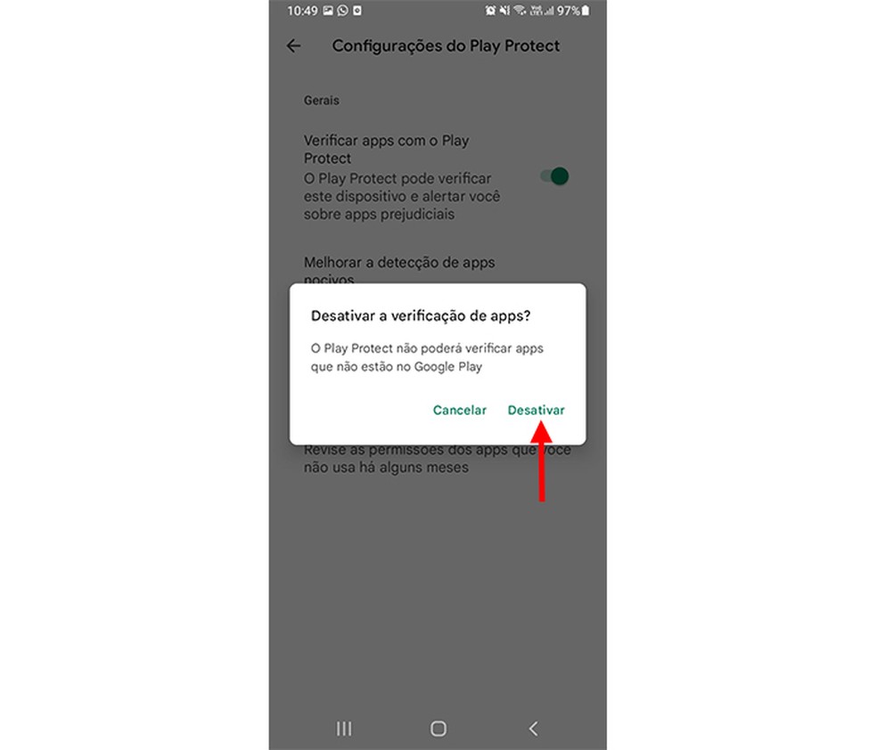 Como desativar o Google Play Protect
