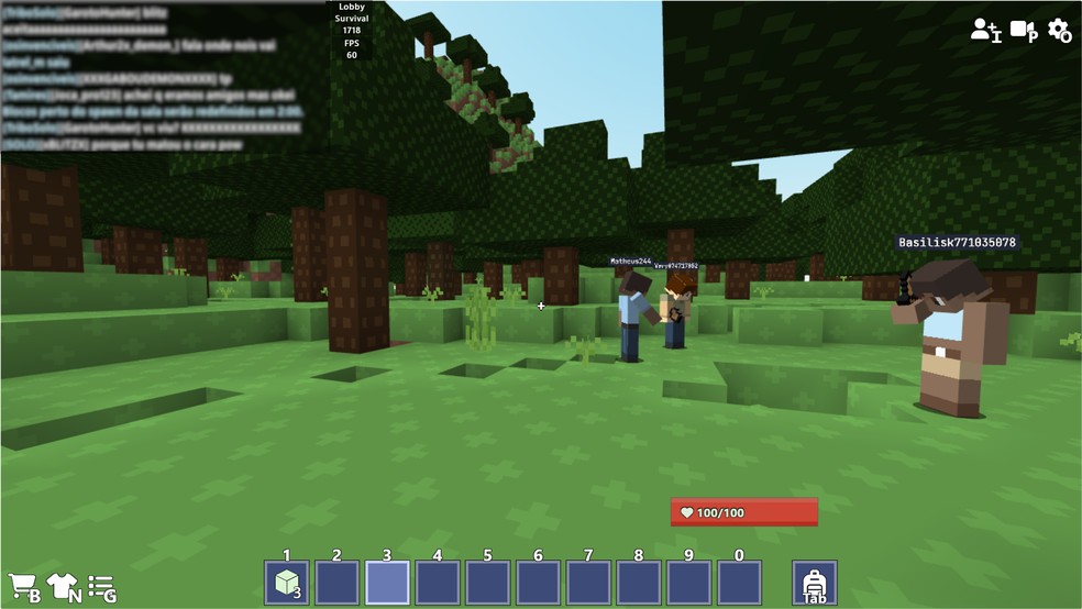 Bloxd.io e mais jogos estão disponíveis em Minijogos — Foto: Reprodução/Róbson Martins