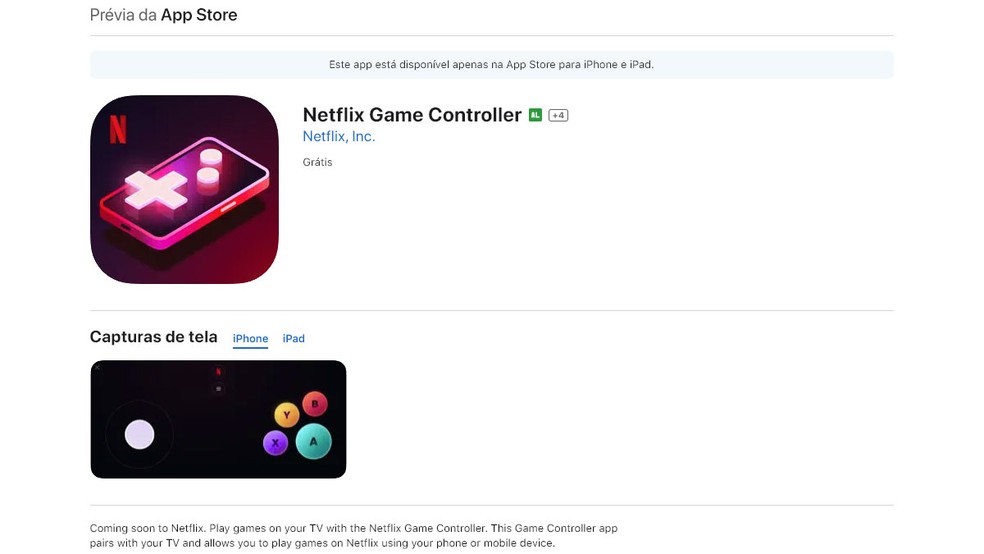 Netflix lança aplicativo de controle para jogar games da