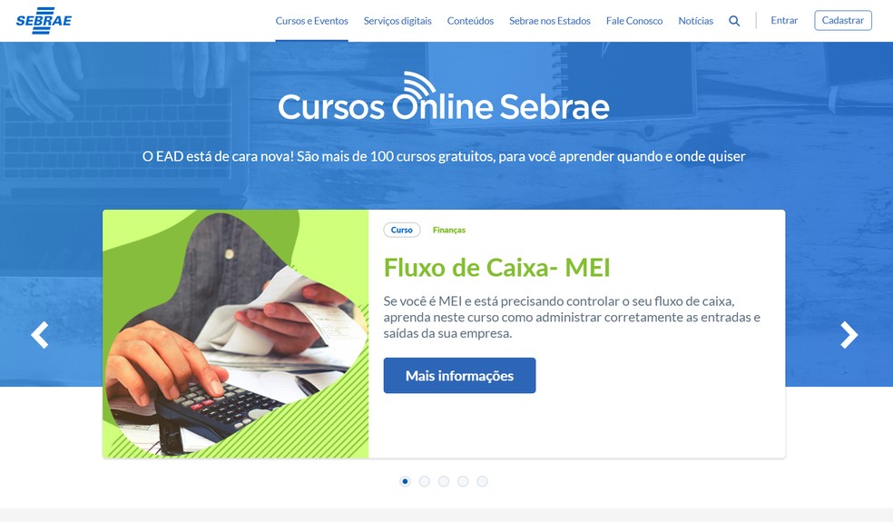 Sebrae oferece mais de 100 cursos para microempreendedores — Foto: Reprodução/Sebrae
