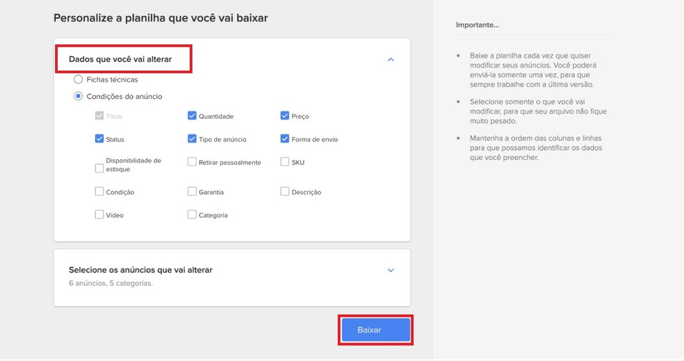 Como vender na Shopee? Para prosseguir, clique sobre "Baixar" — Foto: Reprodução/Clara Fabro