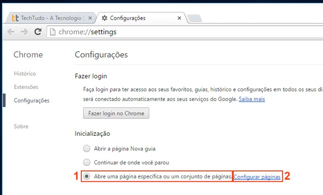 Como fazer o Google Chrome abrir com determinados sites já atualizados