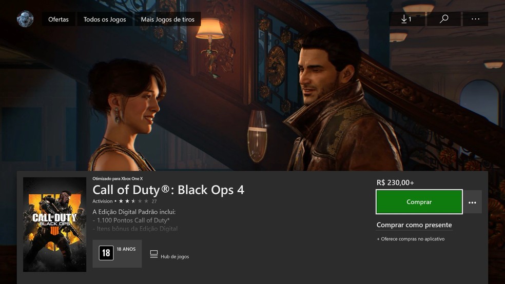 Clique para comprar o Call of Duty: Black Ops 4 no Xbox One — Foto: Reprodução/Murilo Molina
