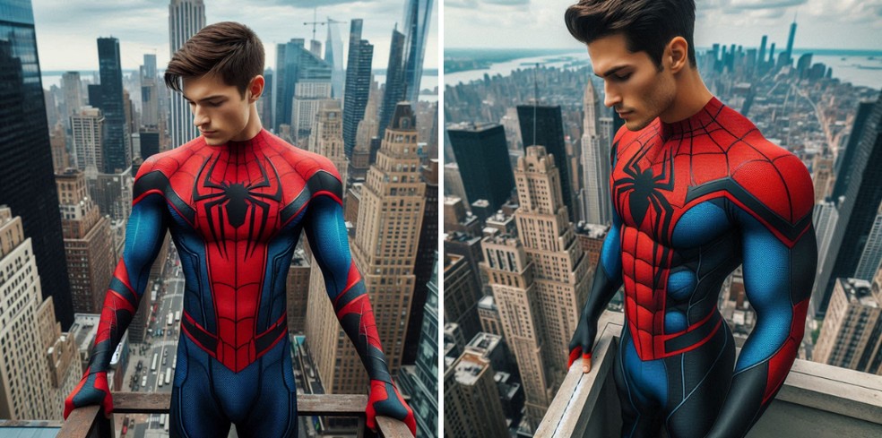 Imagens "mais realistas" do Homem Aranha — Foto: Reprodução/Copilot