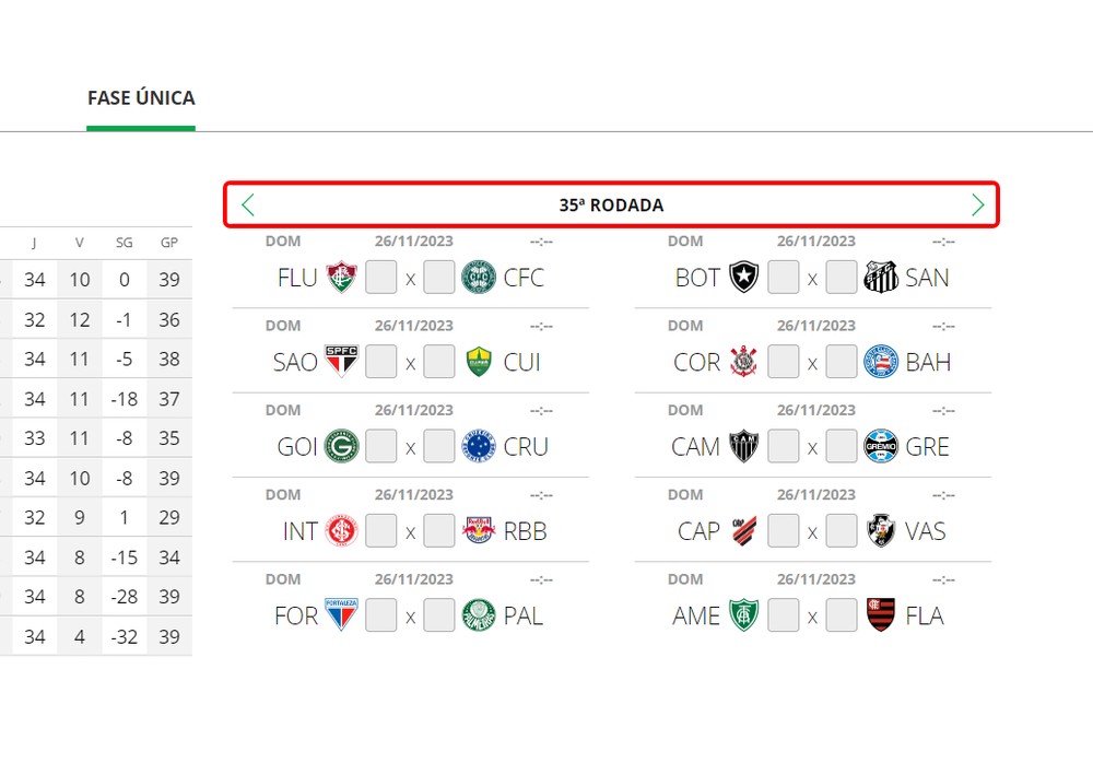 Simulador do Brasileirão 2023 série A e B como simular os jogos finais