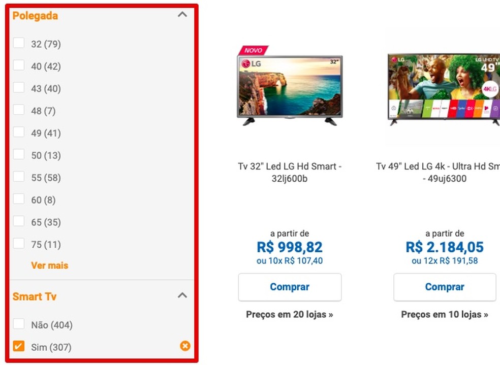 Como encontrar smart TV mais barata com o Compare TechTudo