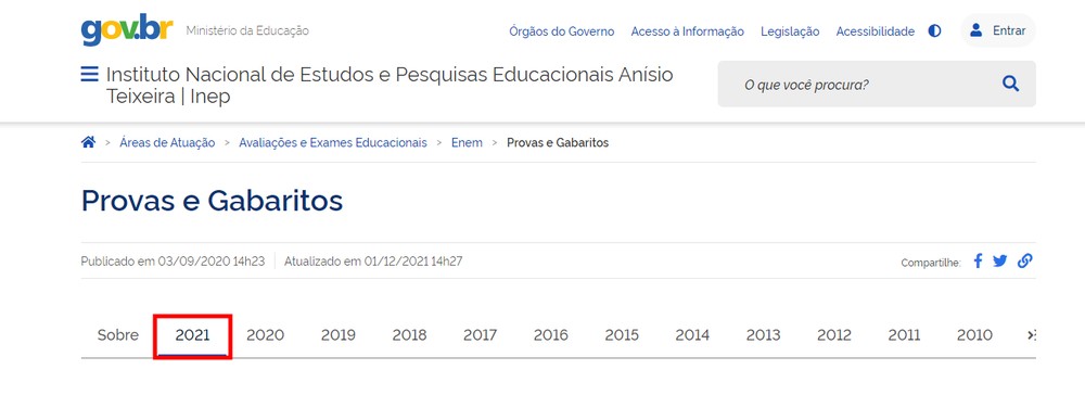 Gabarito oficial Enem 2021: como conferir as respostas no portal do Inep