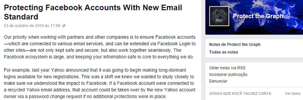 Facebook anunciou parceria com o Yahoo (Foto: Reprodução) — Foto: TechTudo