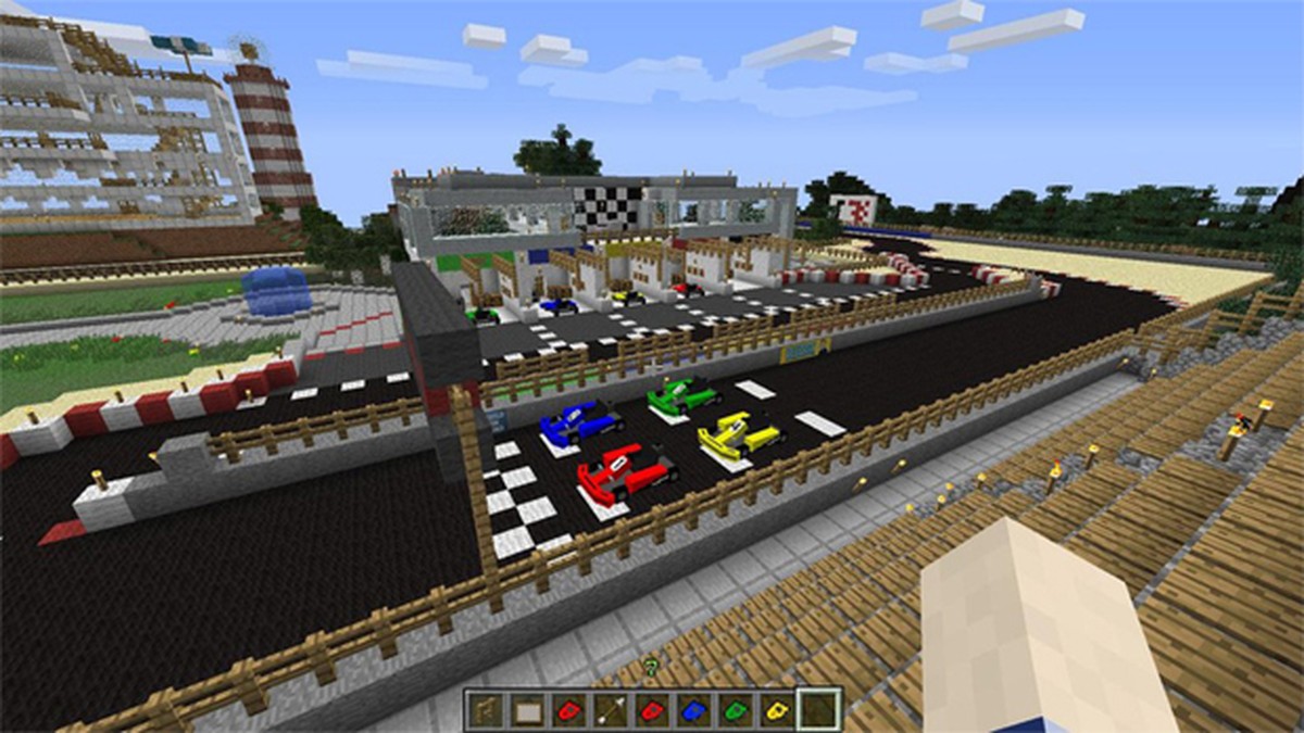 Fãs criam mod de Minecraft que traz corridas de Mario Kart