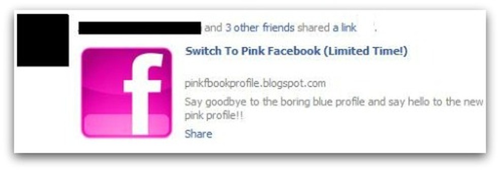 Aplicativo oferece Facebook na cor rosa (Foto: Reprodução) — Foto: TechTudo