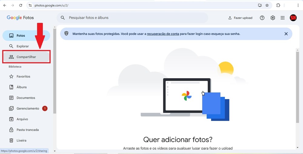 Como compartilhar todas as fotos do Google Fotos