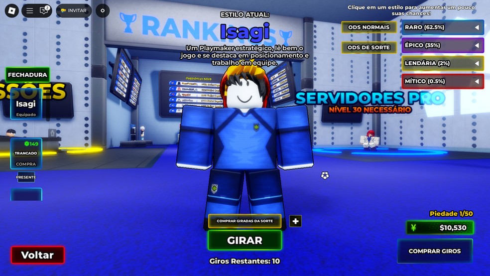 Suas habilidades em Blue Lock Rivals idependem do estilo que você receber aleatoriamente — Foto: Reprodução/Rafael Monteiro