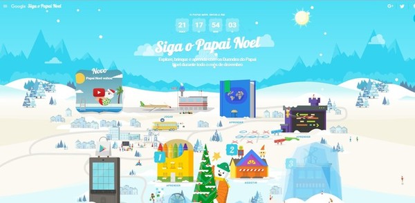 Siga o Papai Noel: site do Google tem mapa da viagem e games de
